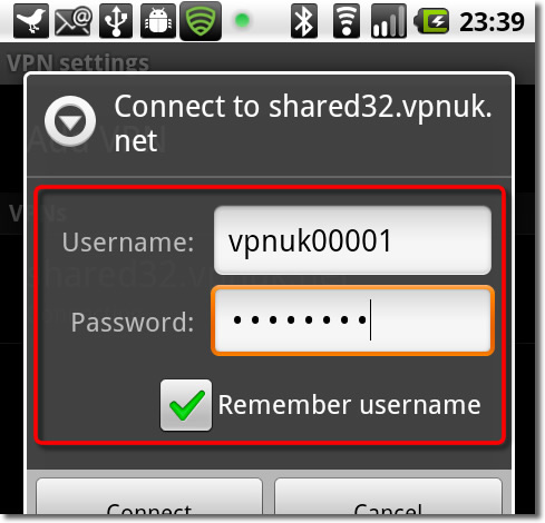 Setting up a VPN on Android - Part 15 - Login Details