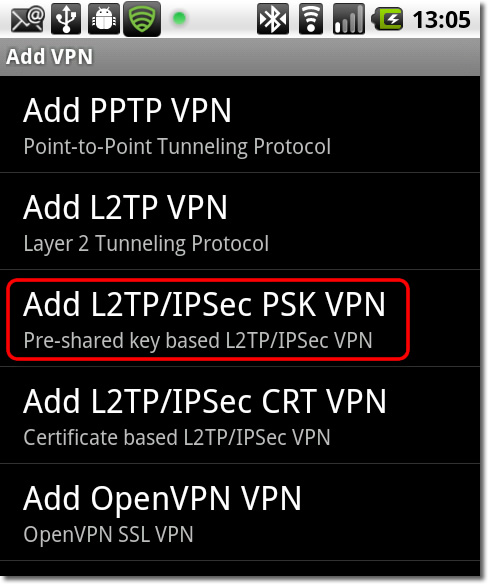 Setting up a VPN on Android - Part 6 - Add L2TP/IPSEC PSK VPN