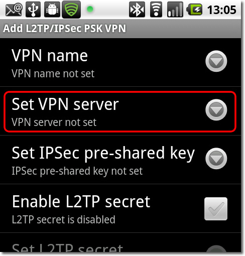 Setting up a VPN on Android - Part 9 - Set VPN server