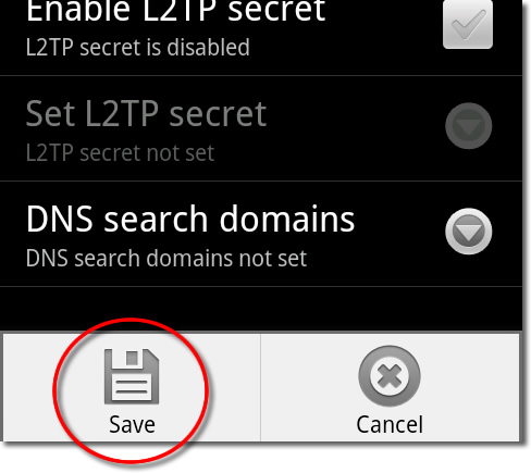 Setting up a VPN on Android - Part 13 - Save