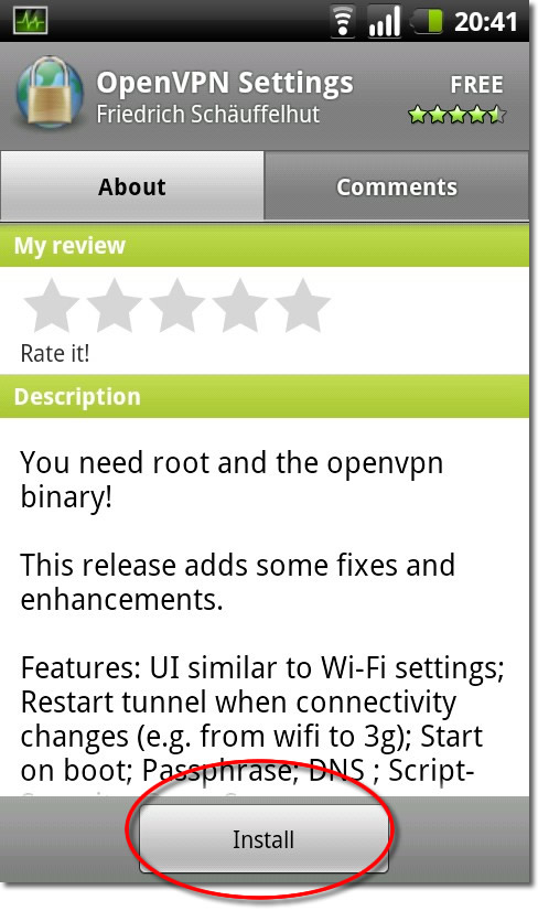 Setting up a VPN on Android - Part 1 - Menu