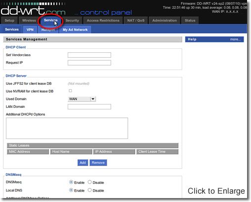 DD-WRT VPN Setup - Part 2 - Services