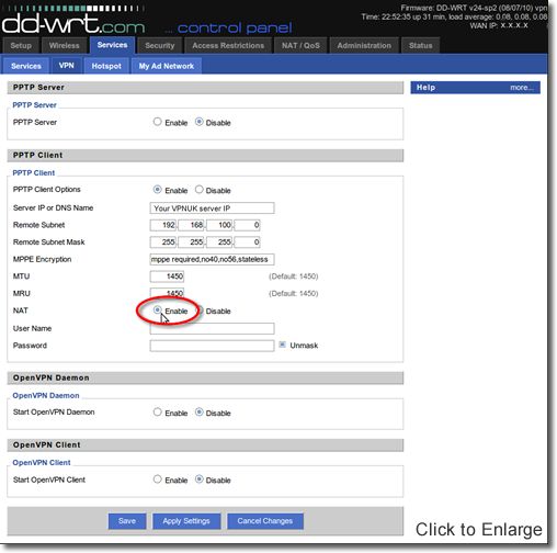 DD-WRT VPN Setup - Part 10 - NAT Settings