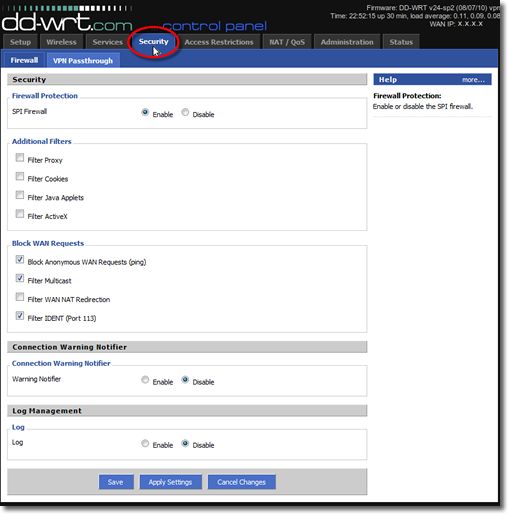 DD-WRT VPN Setup - Part 13 - SPI Firewall