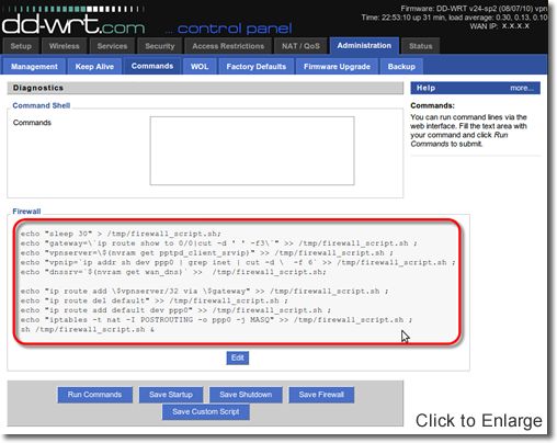 DD-WRT VPN Setup - Part 19 - Firewall Command