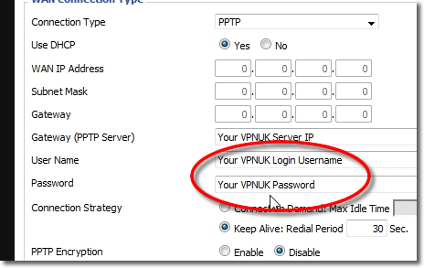 DD-WRT VPN Setup - Part 6 - Login Details