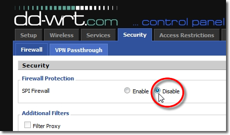 DD-WRT VPN Setup - Part 15 - Disable