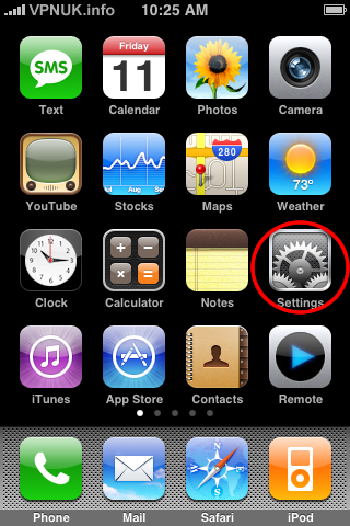 iPhone VPN setup - Settings