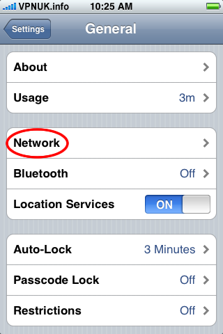 Apple iPhone VPN Setup - Network