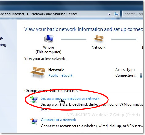 Setting up a VPN on Windows 7 - Part 4 - Setup a connection or network