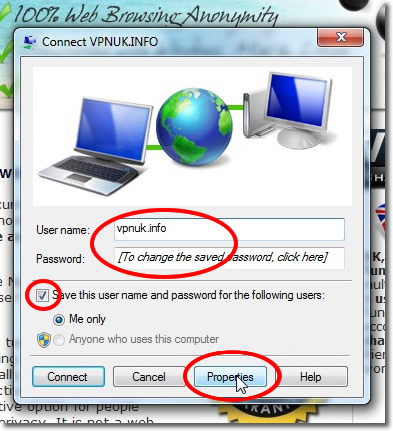 Setting up a VPN on Windows 7 - Part 11a - Click properties