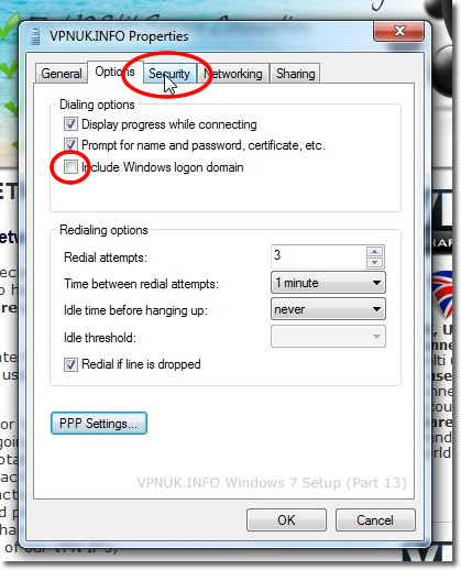 Setting up a VPN on Windows 7 - Part 13 - Disable windows login domain