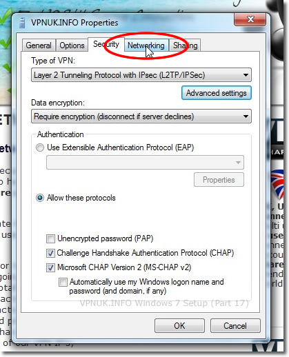 Setting up a VPN on Windows 7 - Part 17 - Go to Networking