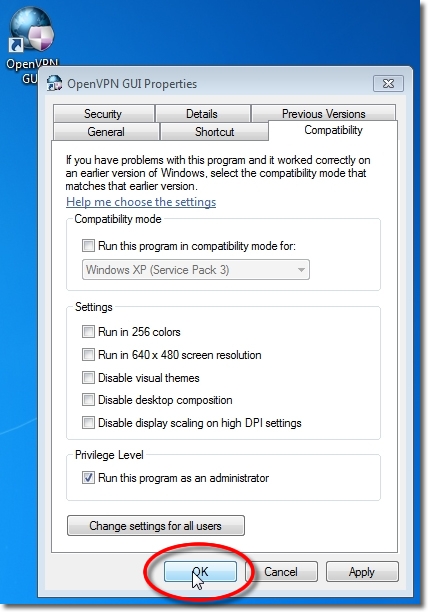 Setting up OpenVPN on Windows 7 - part 12 - Save