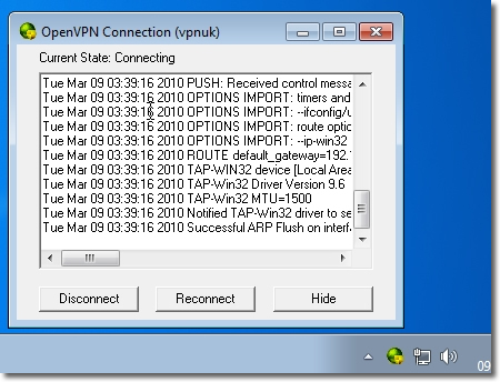 Setting up a OpenVPN on Windows 7 - Part 19 - Connect
