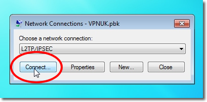 Setting up a VPN on Windows 7 Part 1 - Open the VPNUK Connection Manager