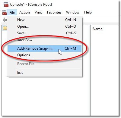 Add/Remove Snap-in