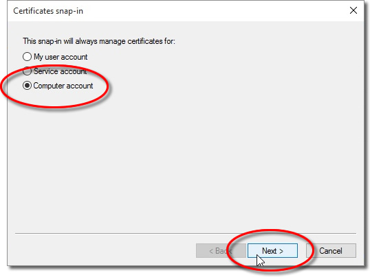 Computer account option