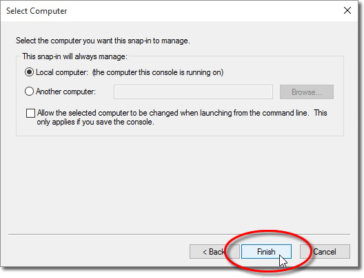 Local computer selection