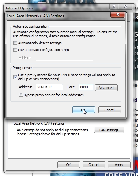 VPNUK Proxy setup for Internet Explorer part 3