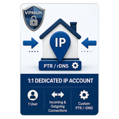 1:1 Dedicated IP VPN Account