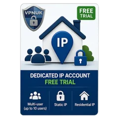 Dedicated IP VPN Account with One Month Free Trial