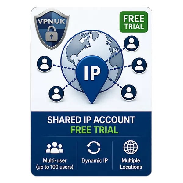 Multi User Shared IP Accounts with One Month FREE trial